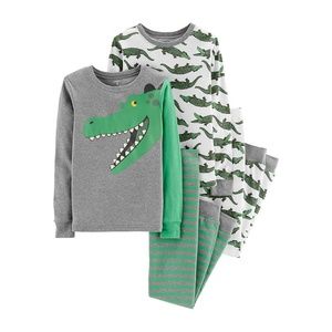 Carter's Alligator 4-Piece Pajama Set Green Size 4
